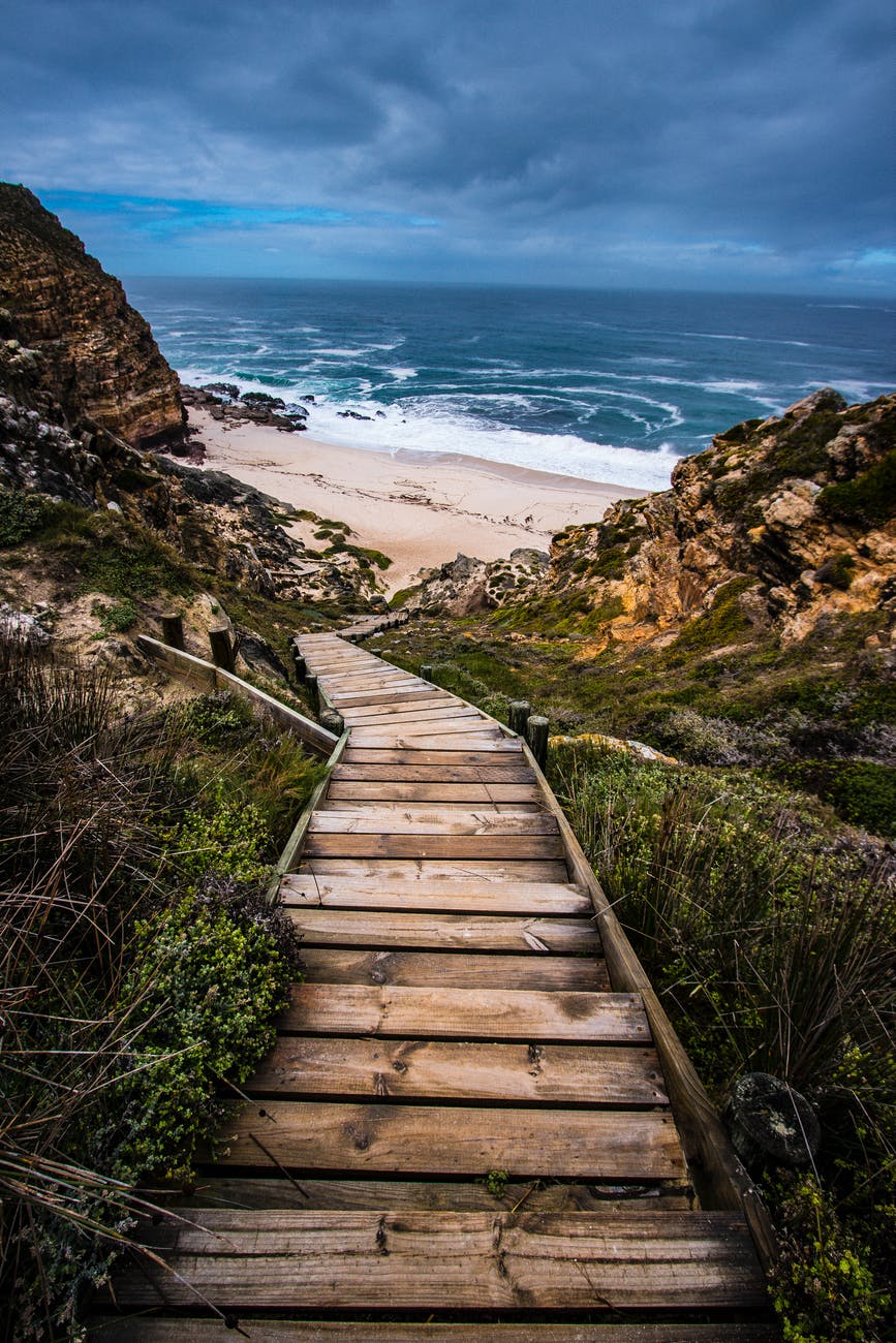 wooden stairs to beach